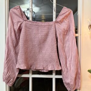 Amazon Mauve Smocked Blouse